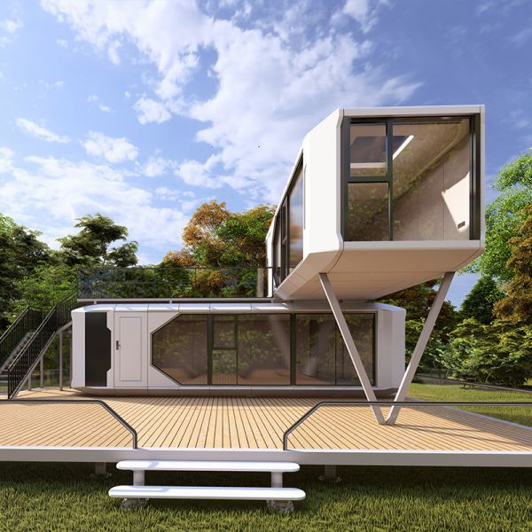 Steel Mobile Tiny Prefab Container Homes Portable Capsule House Apple cabin