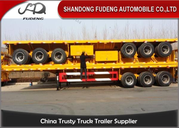 45 Ft Flatbed Semi Trailer Container Transport With 12 Twist Locks