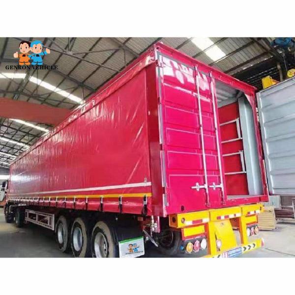 Suspensão mecânica reboque fechado de Curtainsider da carga 60T semi
