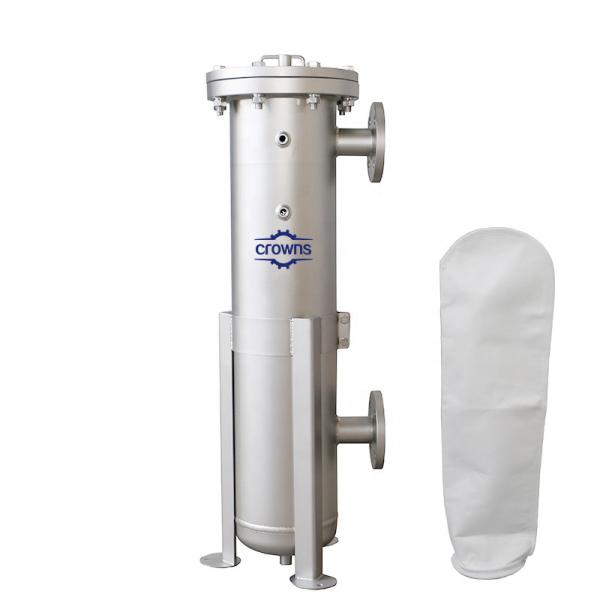 Vertical Style Electronics Liquid Filtration 304 Stainless Steel Single Bag Filter Housing