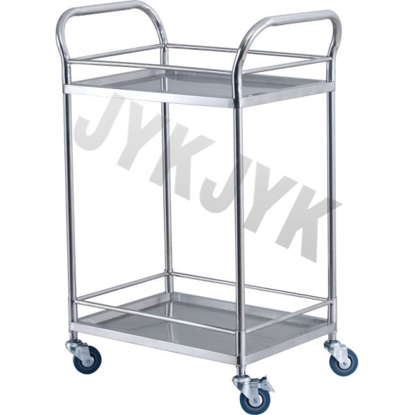 Stainless Steel Treatment Procedure Trolly Cart Hospital Medical Instrument With Four Castors
