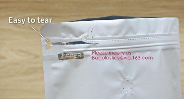Aluminum Foil Gusset Square Block Flat Bottom Coffee Bag With Valve, Protein Food Packaging Bag