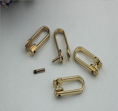 Handbag bag metal accessory d ring,easy removeble d shape bag strap buckle