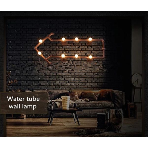 Metal Water Pipe Filament Bulb Wall Lights  50/60 Hz For Restaurant Bedroom