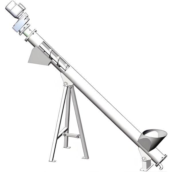 manguera de PE especializada para el transporte de polvo en la industria alimentaria - transportador de alimentación de tornillo inclinado