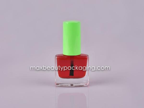 UV solid color coating nail polish cap 10ml nail polish square bottle round brush plastic cosmetic nail polish packaging