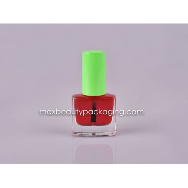 UV solid color coating nail polish cap 10ml nail polish square bottle round brush plastic cosmetic nail polish packaging