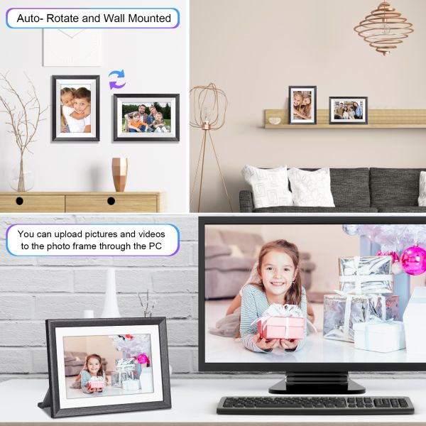 WiFi Smart 10.1 Inch Digital Picture Frame HD 16GB Electronic Picture Frame