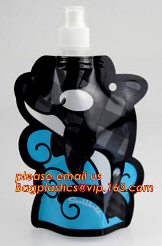 Collapsible Sports Water Bottle 3 Pack, Foldable Leak Proof Travel Bottles for Camping and Hiking, 480 mL Capacity