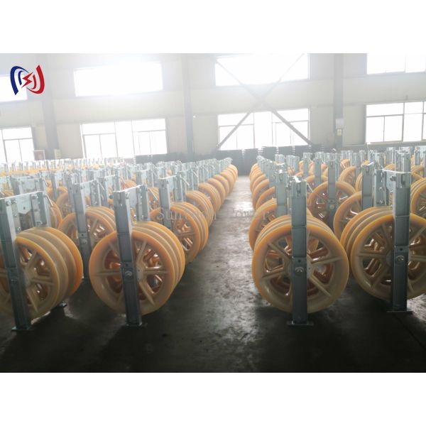 Bloque de tendido universal ACSR500 para conductor, 60KN, poleas para cable grande