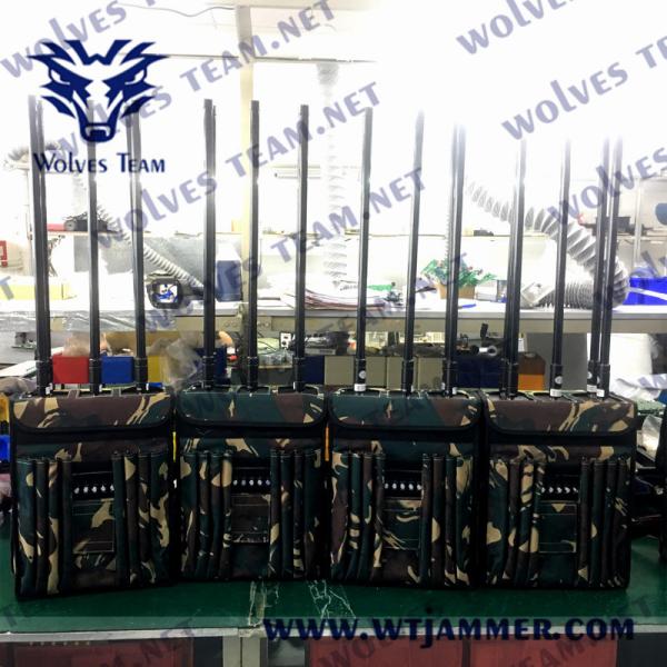 faixas 920MHz 5 militares do jammer do sinal do zangão de 90W GPS WIFI 5.8G