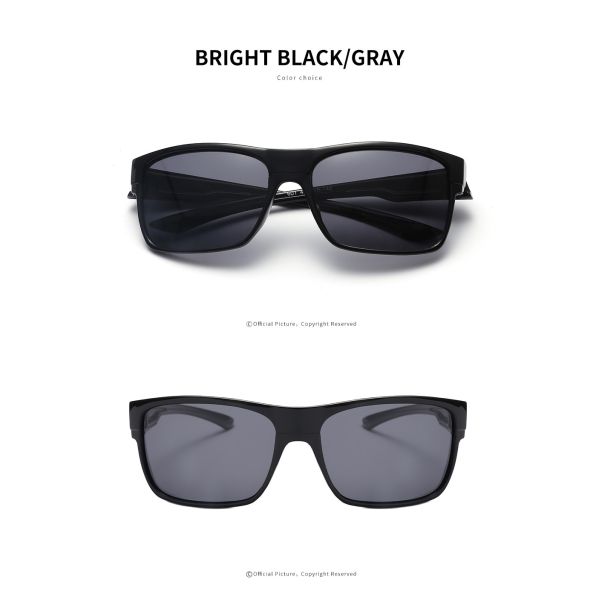 Square Cycling 144MM Sports Sunglasses Classic Black Lens Anti Glare