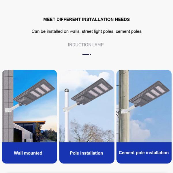 150w commerciaux lampadaires solaires avec capteurs de nuit en aluminium coulé