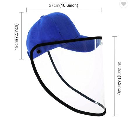 Removable Disposable Face Shield Protective Face Shield Anti Virus Face Mask With Cap