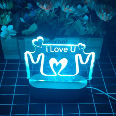 80 Ra Índice de Representação de Cores Base de madeira LED 3D Luz noturna 120 lm Lâmpada Fluxo luminoso