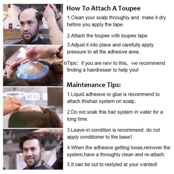 High Grade Human Hair Toupee For Men 100% Brazilian Hair Latest Design Grade