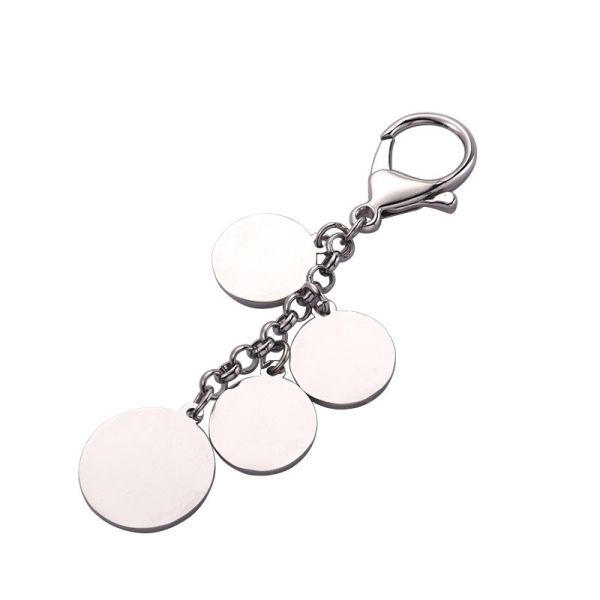 Zinc Alloy Sublimation Blank Metal Key Chain Custom Logo Sublimation Keychains With 4 Round Photo Charms