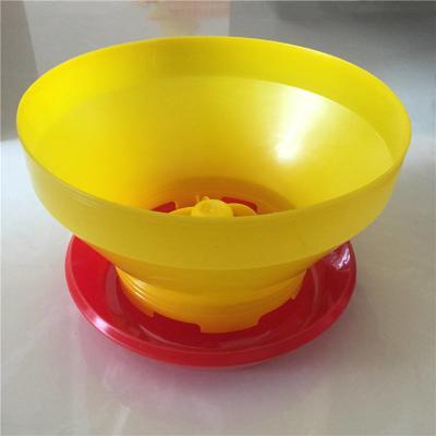 Multifuncional frango peru alimentador de plástico amarelo com anel anti-desperdício alimentadores automáticos de aves de capoeira para atacado