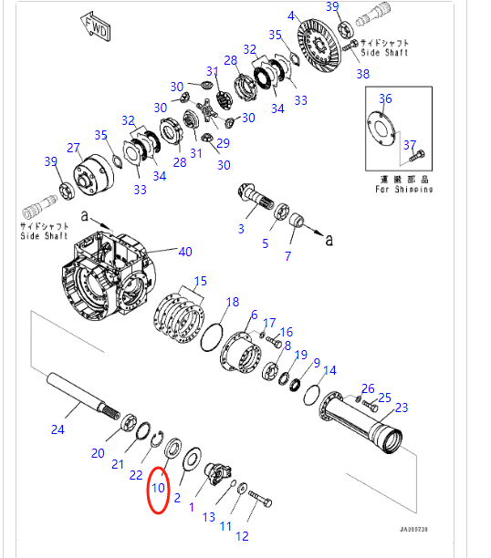 418-22-21330 4182221330 Sello de aceite de KOMATSU Partes para la parte delantera de la batería