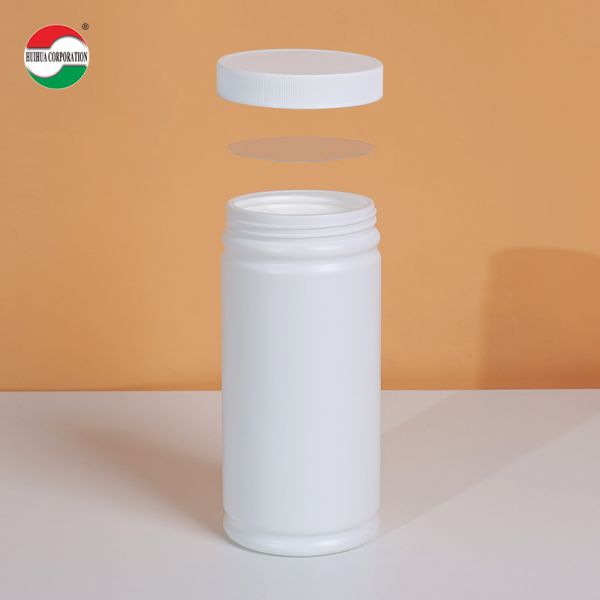 Botella cilíndrica de plástico transparente de 1000 ml HDPE con tapa de rosca para envasado de productos de salud HMD1000-88 Ecológica