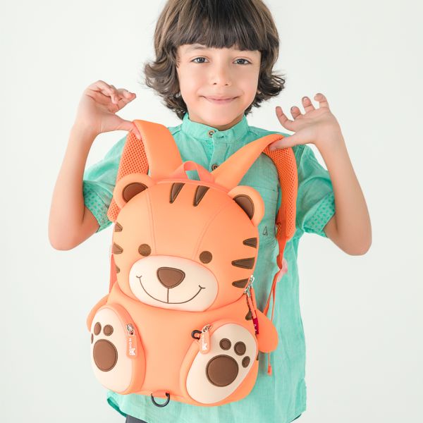 NOHOO neoprene tiger baby bag kids toddler backpack for camping 28*9*19cm