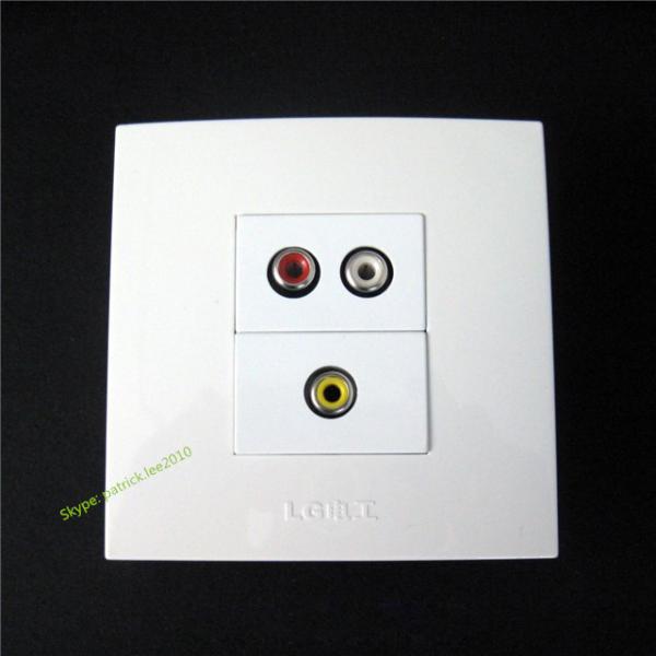 Professional Wall Socket RCA Audio Video Panel ABS Material White Color For Plugs
