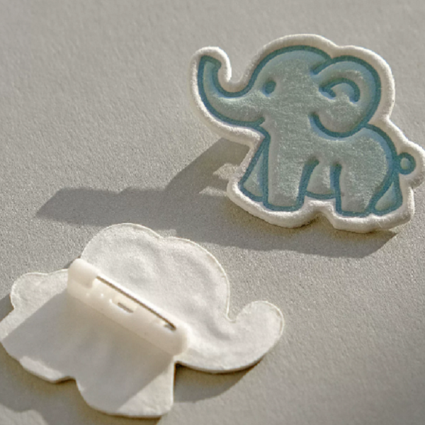 Handmade Cotton Paper Brooches With Safety Pin Backing For Apparel Accessories
