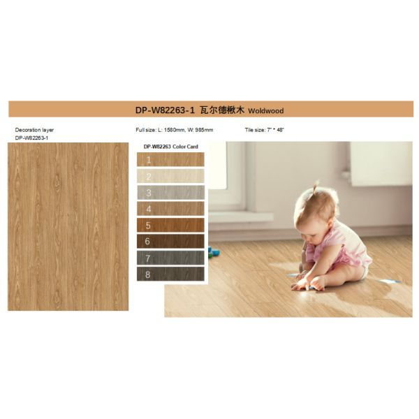 смесь Woldwood камня 5.5mm 0.5mm SPC деревянная справляясь пластиковая ультра утончает GKBM DP-W82263