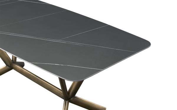 Stainless Steel Dining Table Base Rectangle Dining Room Furniture 8 Seater Marble Top Dining Tables