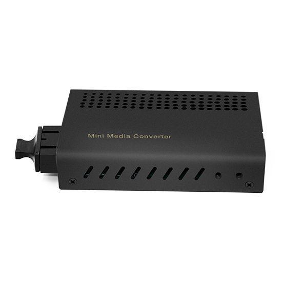 Mini 1x 10/100Base-T RJ45 to 1x 100Base-X SC 1310nm 2km MM Dual Fiber Media Converter