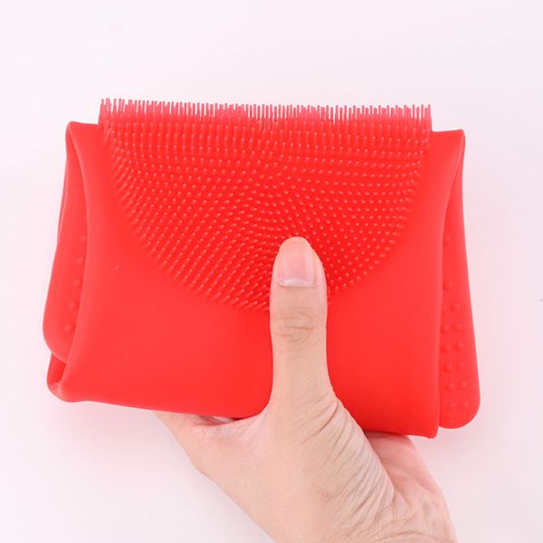 Gant de nettoyage de lavage coloré de silicone de gants de silicone en gros