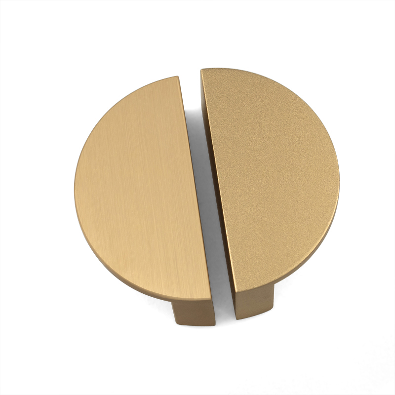 Gold Brass Half Moon Round Furniture Handles Kitchen Cupboard Cabinet Door Knobs Dresser Pulls Knobs for Wardrobe Door Hardware