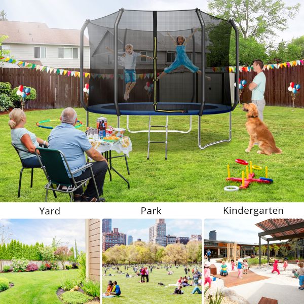 Applicable Scene AJUNION 10ft Trampoline for Kids Jumping in Park or Kindergarten