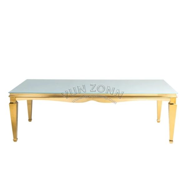 Modern Dining Table Set with Stainless Steel Base Tempered Glass Top for Home Restaurant Hotel Outdoor Made of Marble Metal