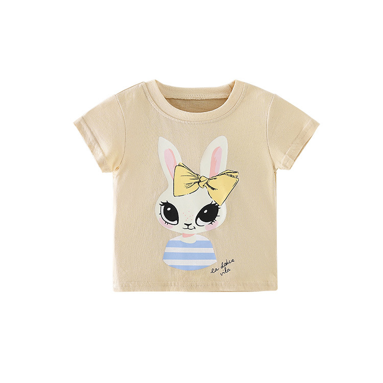 100cm Toddler Short Sleeve Loose Tops Cotton Round Neck T Shirt Sports