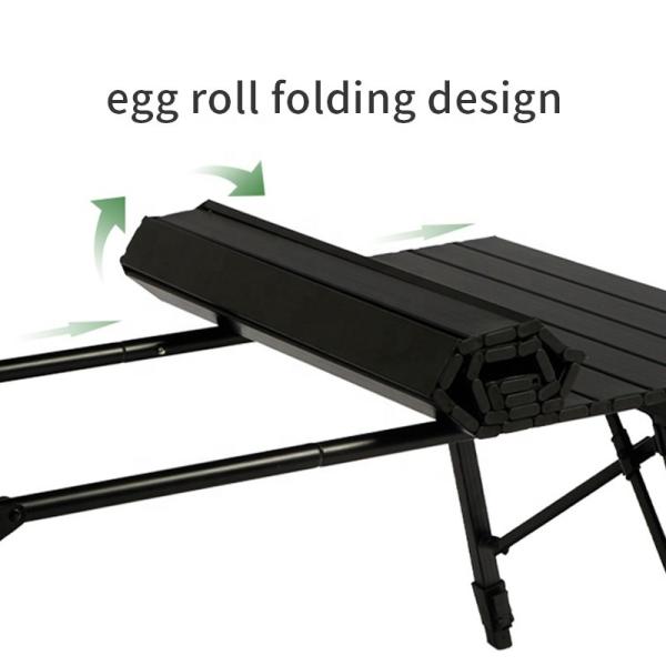 Adjustable Aluminum Camping Table 105x60cm 30kg Load Capacity