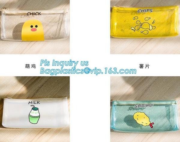 promotion zipper pencil bag, Waterproof and shockpfoof Triangular pencil bag silicone pencil bag students