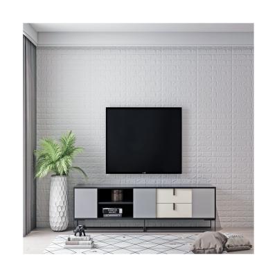 Soft Packages Design Style Waterproof Moistureproof 3D PE Foam Brick Wall Sticker 10mm Thick White Color Wall Decor Wallpaper