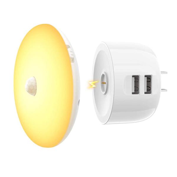 20LM 0.5W Detachable LED Night Light Rechargeable 0.1A With Dual USB Ports