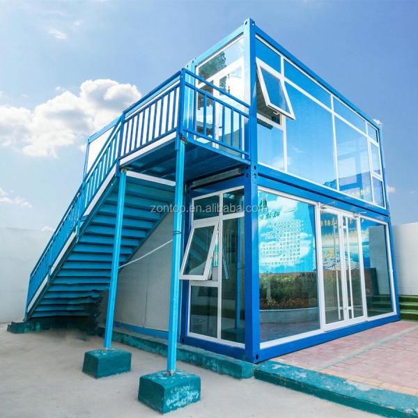 Zontop Modern Luxury  Easy Assemble Steel Prefabricated 2 Story Prefabricated  Small Modular Log Low Cost Prefab Homes