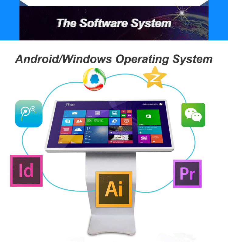 Tabela da superfície do toque da propaganda multi, quiosque completo do totem da mesa do tela táctil de HD