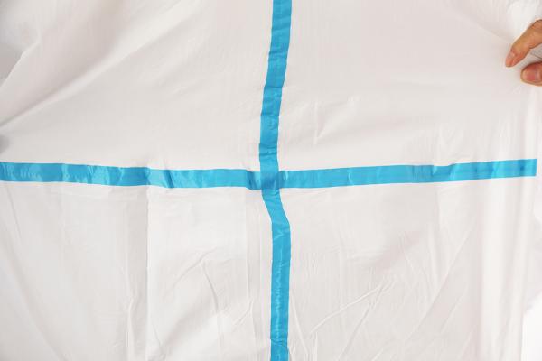 White PE Disposable Protective Suits Clothing Nonwoven Safety Hooded Coverall