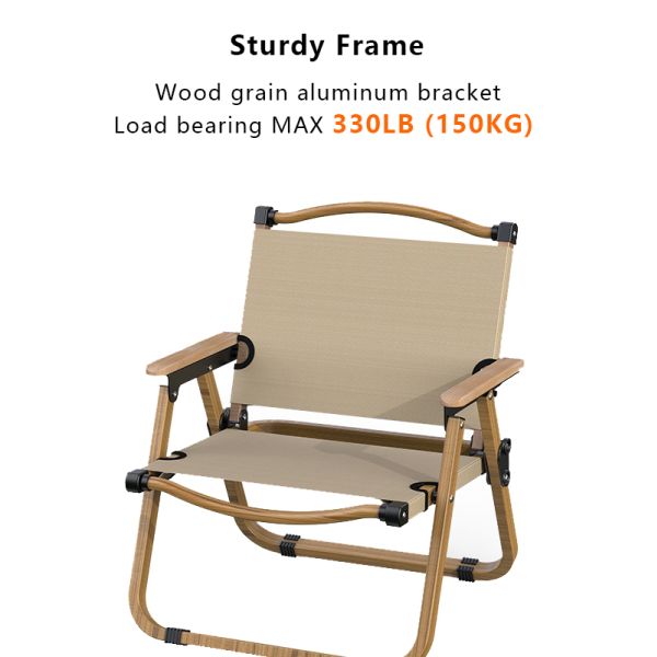 Silla de acampada de aluminio iNature de 150 kg de capacidad Tejido plegable de Oxford