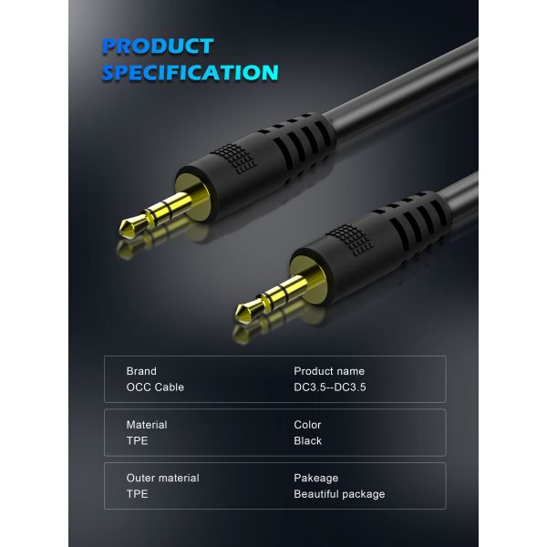 5 Feet 3.5 Mm Auxiliary Audio Cable , IPods Car Stereo Cable