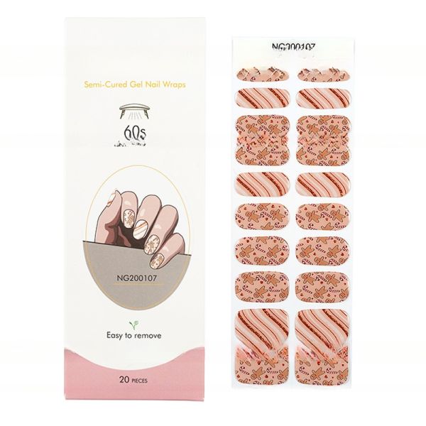 2023 Uv gel french style nail beauty product wholesale new UV Gel Nail stickers semi cured gel nail wraps