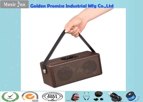 Fabric Cover Wooden Bluetooth Speaker Portable 8W Bi-Horn Wireless Hifi Speakers