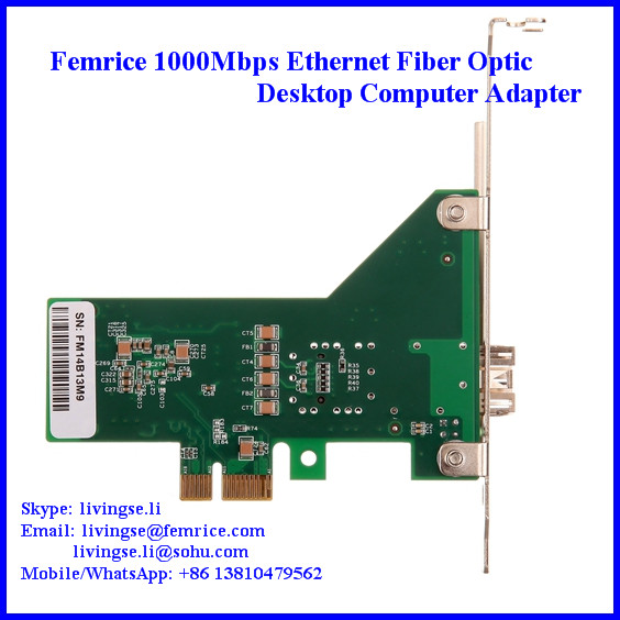 Femrice 1000Mbps Ethernet Single Port Desktop Computer Network Card/Adapter, FMI210-SFP