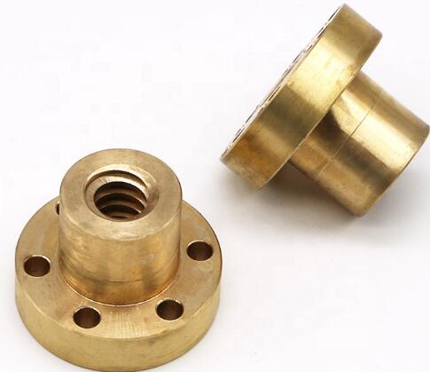 Precision CNC Machining Metal Thread Accessories Trapezoidal Flange T Type Brass Lead Screw Nut