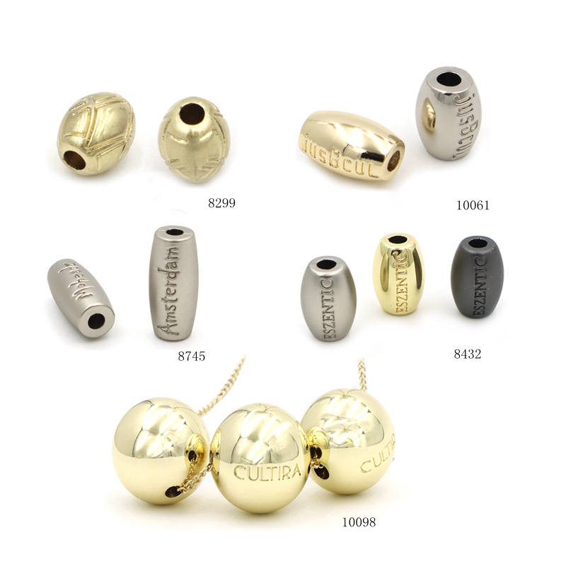 Gunmetal Metal Alloy Beads 12mm Custom Logo Beads Circular For Bracelet Making