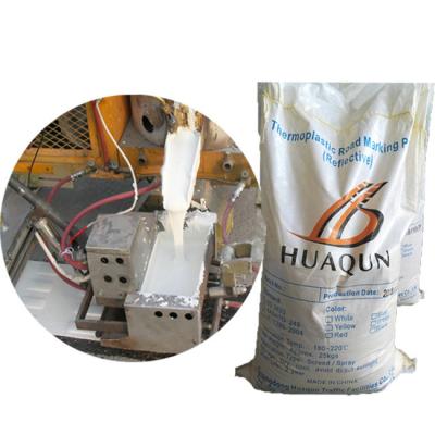 Peinture thermoplastique blanche de marquage routier à haute réflectivité à séchage rapide avec 10% de perles de verre pré-mélangées pour le marquage des lignes routières